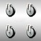 Service Caster 5 Inch 316SS Black Polyurethane Wheel Swivel Bolt Hole Caster Set SCC-SS316BH20S514-PPUB-BLK-4 - alternate 1